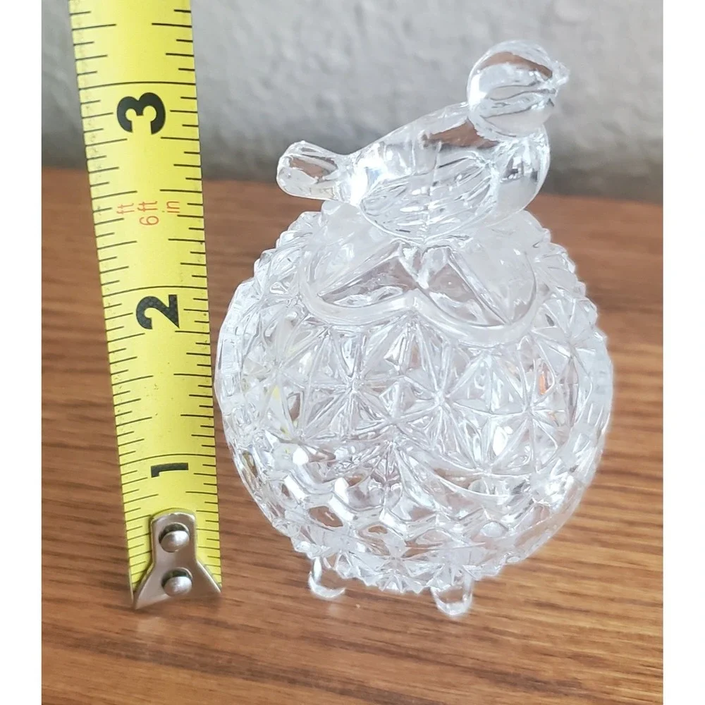 Vintage‎ Hofbauer The Byrdes Lead Crystal Footed Trinket Dish Egg Bird Mini EUC